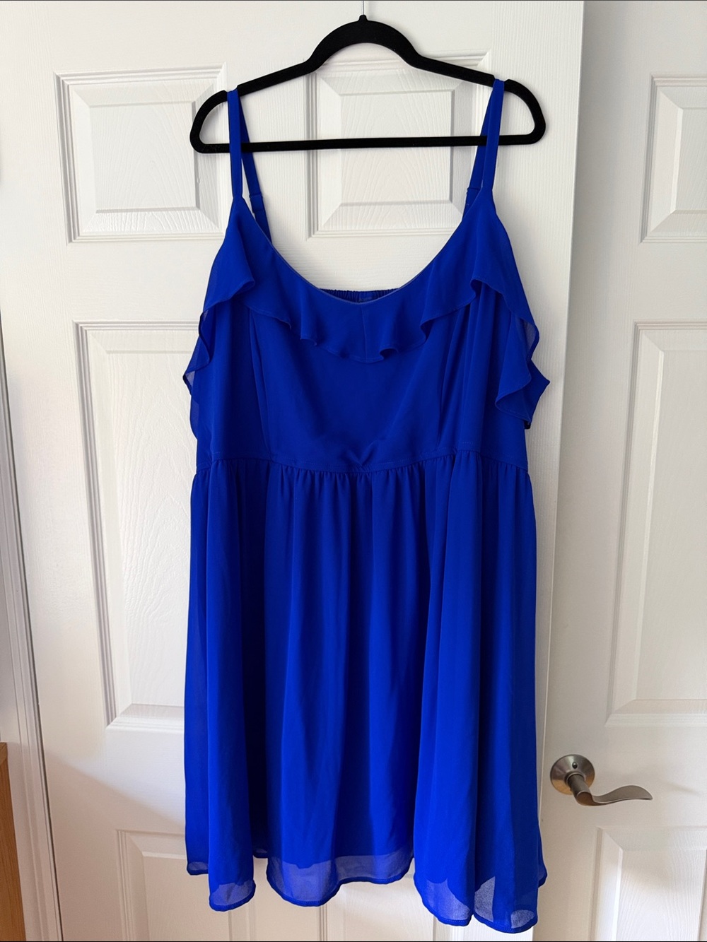 torrid Cobalt Blue Ruffle Strap Mini Dress